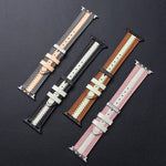 Bracelet de rechange lumineux en cuir de vachette, pour Apple Watch Series 7 41mm / & 6 & SE & 5 & 4 40mm, pour Apple Watch Series 7 45mm / & 6 & SE & 5 & 4 44mm
