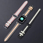 Bracelet de rechange lumineux en cuir de vachette, pour Apple Watch Series 7 41mm / & 6 & SE & 5 & 4 40mm, pour Apple Watch Series 7 45mm / & 6 & SE & 5 & 4 44mm