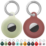 Étui de protection antichoc en silicone creux double face anti-rayures avec mousqueton, pour AirTag