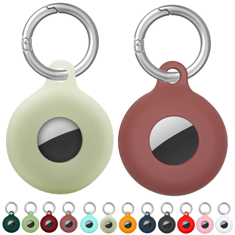 Étui de protection antichoc en silicone creux double face anti-rayures avec mousqueton, pour AirTag