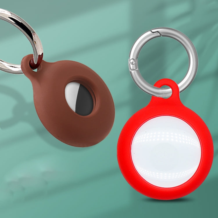 Étui de protection antichoc en silicone creux double face anti-rayures avec mousqueton, pour AirTag