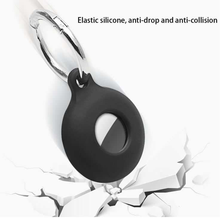 Étui de protection antichoc en silicone creux double face anti-rayures avec mousqueton, pour AirTag