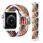 Bracelet de montre tressé élastique à boucle pour Apple Watch Series 9&8&7 41mm / SE 3&SE 2&6&SE&5&4 40mm / 3&2&1 38mm (couleur arc-en-ciel), pour Apple Watch Series 8&7 41mm / SE 2&6&SE&5&4 40mm / 3&2&1 38mm