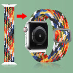 Bracelet de montre tressé élastique à boucle pour Apple Watch Series 9&8&7 41mm / SE 3&SE 2&6&SE&5&4 40mm / 3&2&1 38mm (couleur arc-en-ciel), pour Apple Watch Series 8&7 41mm / SE 2&6&SE&5&4 40mm / 3&2&1 38mm
