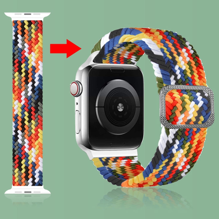 Bracelet de montre tressé élastique à boucle pour Apple Watch Series 9&8&7 41mm / SE 3&SE 2&6&SE&5&4 40mm / 3&2&1 38mm (couleur arc-en-ciel), pour Apple Watch Series 8&7 41mm / SE 2&6&SE&5&4 40mm / 3&2&1 38mm