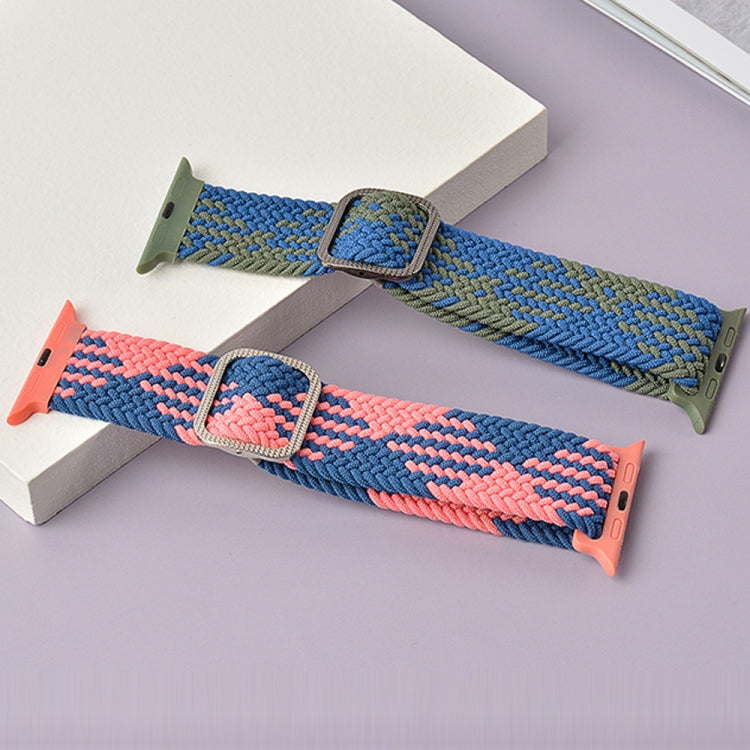 Bracelet de montre tressé élastique à boucle pour Apple Watch Series 9&8&7 41mm / SE 3&SE 2&6&SE&5&4 40mm / 3&2&1 38mm (couleur arc-en-ciel), pour Apple Watch Series 8&7 41mm / SE 2&6&SE&5&4 40mm / 3&2&1 38mm