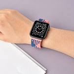 Bracelet de montre tressé élastique à boucle pour Apple Watch Series 9&8&7 41mm / SE 3&SE 2&6&SE&5&4 40mm / 3&2&1 38mm (couleur arc-en-ciel), pour Apple Watch Series 8&7 41mm / SE 2&6&SE&5&4 40mm / 3&2&1 38mm