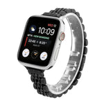 Bracelet de Montre en Acier Inoxydable à Sept Perles Petite Taille pour Apple Watch Series 6 & SE &, pour Apple Watch Series 7 45mm / 6 & SE & 5 & 4 44mm / 3 & 2 & 1 42mm, pour Apple Watch Series 8&7 41mm / SE 2&6&SE&5&4 40mm / 3&2&1 38mm