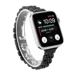 Bracelet de Montre en Acier Inoxydable à Sept Perles Petite Taille pour Apple Watch Series 6 & SE &, pour Apple Watch Series 7 45mm / 6 & SE & 5 & 4 44mm / 3 & 2 & 1 42mm, pour Apple Watch Series 8&7 41mm / SE 2&6&SE&5&4 40mm / 3&2&1 38mm