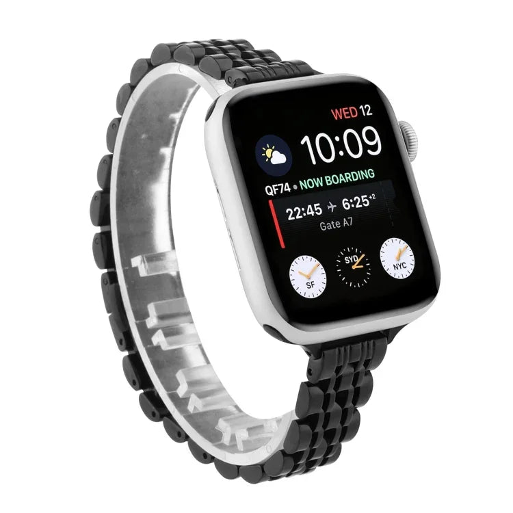 Bracelet de Montre en Acier Inoxydable à Sept Perles Petite Taille pour Apple Watch Series 6 & SE &, pour Apple Watch Series 7 45mm / 6 & SE & 5 & 4 44mm / 3 & 2 & 1 42mm, pour Apple Watch Series 8&7 41mm / SE 2&6&SE&5&4 40mm / 3&2&1 38mm