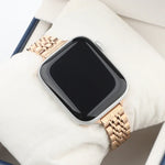 Bracelet de montre en acier inoxydable Small Waist Seven Beads pour Apple Watch Series 6 et SE et pour Apple Watch Series 7 45mm / 6 et SE et 5 et 4 44mm / 3 et 2 et 1 42mm, pour Apple Watch Series 8&7 41mm / SE 2&6&SE&5&4 40mm / 3&2&1 38mm