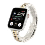 Bracelet de montre en acier inoxydable Small Waist Seven Beads pour Apple Watch Series 6 et SE et pour Apple Watch Series 7 45mm / 6 et SE et 5 et 4 44mm / 3 et 2 et 1 42mm, pour Apple Watch Series 8&7 41mm / SE 2&6&SE&5&4 40mm / 3&2&1 38mm
