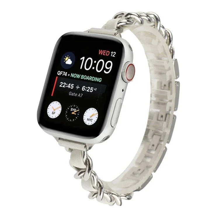 Bracelet de Montre en Acier Inoxydable à Sept Perles Petite Taille pour Apple Watch Series 6 & SE &, pour Apple Watch Ultra 49mm / Series 8&7 45mm / SE 2&6&SE&5&4 44mm / 3&2&1 42mm, pour Apple Watch Series 8&7 41mm / SE 2&6&SE&5&4 40mm / 3&2&1 38mm