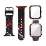 Bracelet de montre de remplacement intégré en silicone, pour Apple Watch Series 6 / 5 / 4 / Watch SE 44mm, pour Apple Watch Series 6 / 5 / 4 / Watch SE 40mm, pour Apple Watch Series 3 & 2 & 1 42mm