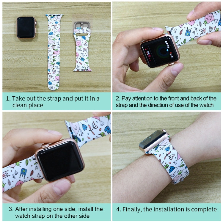Bracelet de montre de remplacement intégré en silicone, pour Apple Watch Series 6 / 5 / 4 / Watch SE 44mm, pour Apple Watch Series 6 / 5 / 4 / Watch SE 40mm, pour Apple Watch Series 3 & 2 & 1 42mm