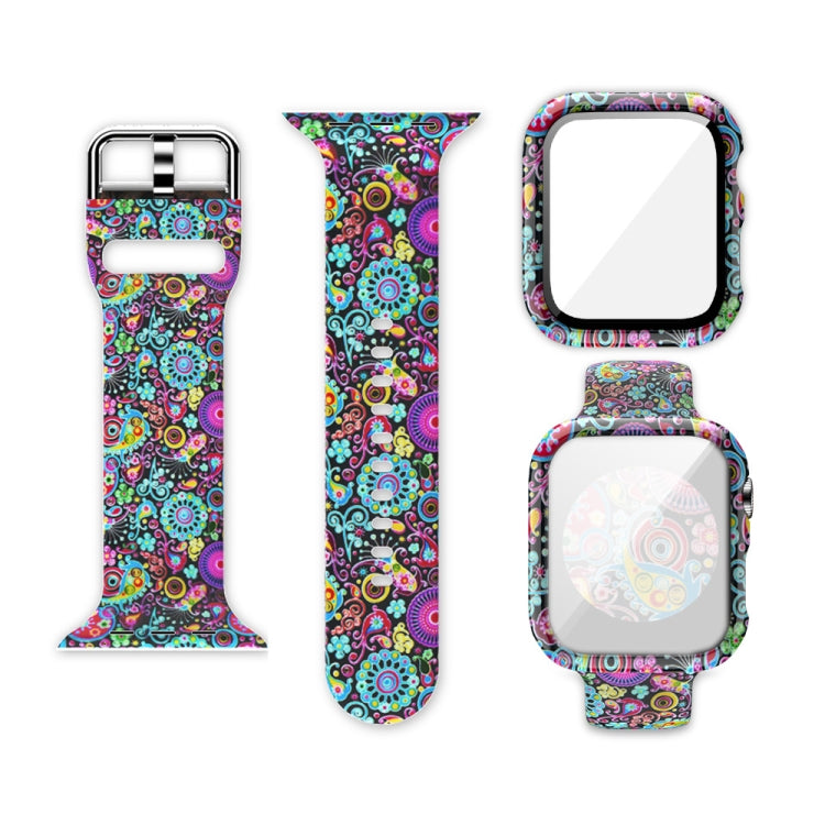 Bracelet de montre de remplacement intégré en silicone, pour Apple Watch Series 6 / 5 / 4 / Watch SE 44mm, pour Apple Watch Series 6 / 5 / 4 / Watch SE 40mm, pour Apple Watch Series 3 & 2 & 1 42mm
