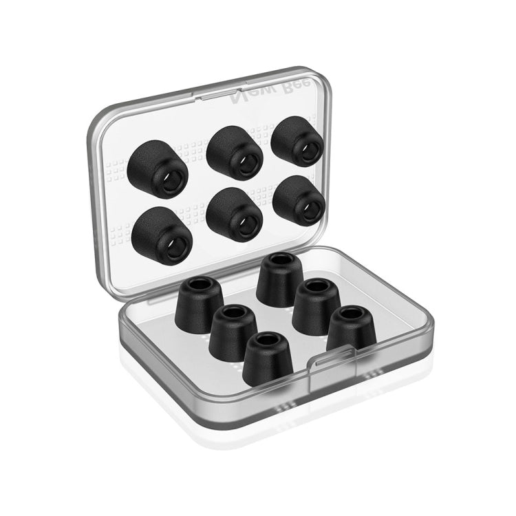 6 Paires de Nouveaux Embouts d'Oreille en Mousse à Mémoire de Forme à Rebond Lent Bee NB-M1 avec Boîte de Rangement, Convient pour les Bouchons d'Écouteurs de 5mm-7mm, Mousse à Mémoire Noire, Mousse à Mémoire Rouge, Silicone & Mousse à Mémoire Grise