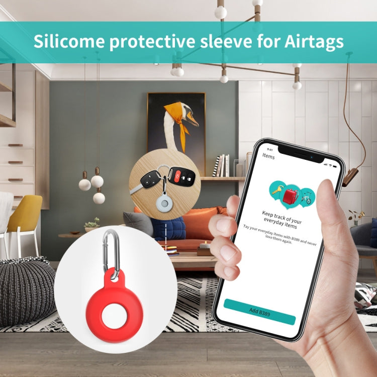 Housse de protection antichoc en silicone anti-rayures avec mousqueton, pour AirTag