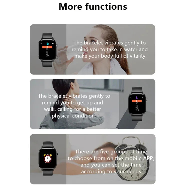 Bracelet connecté M9 avec écran TFT de 1,4 pouce, étanche IP67, compatible avec le suivi du sommeil, de la fréquence cardiaque et de la pression artérielle.