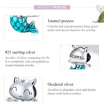 Accessoires de bracelet et collier DIY en argent sterling S925 avec perles Chat Sirène, Chat Sirène