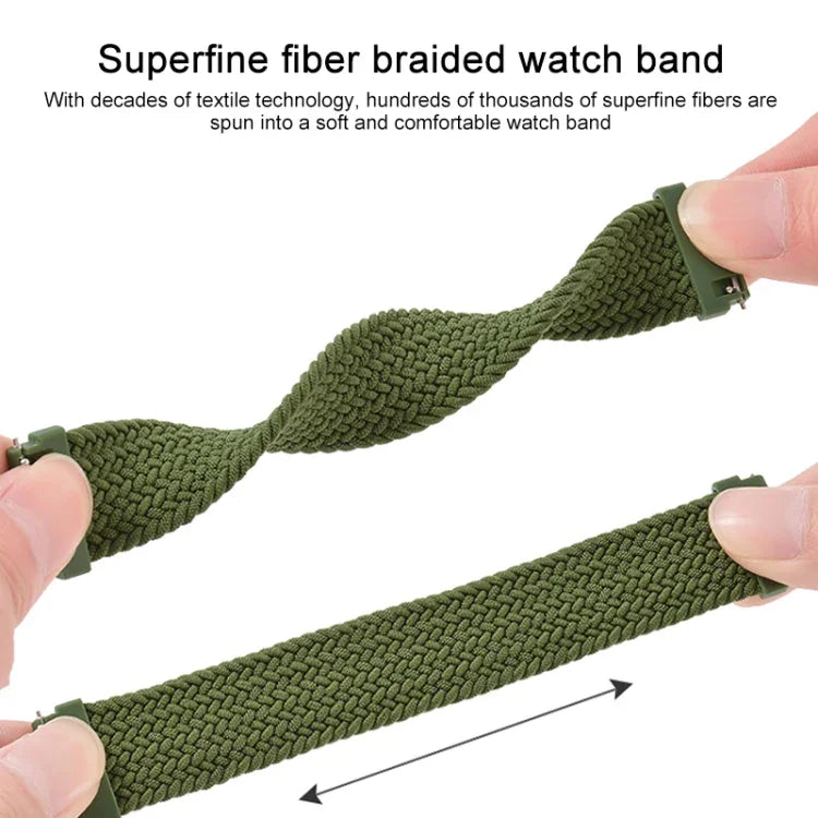 Pour bracelet de remplacement en nylon tressé élastique réglable de 165 mm pour Samsung Galaxy Watch 46 mm
