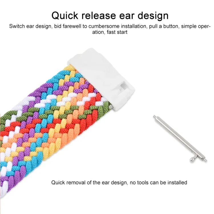 Pour bracelet de remplacement en nylon tressé élastique réglable de 165 mm pour Samsung Galaxy Watch 46 mm
