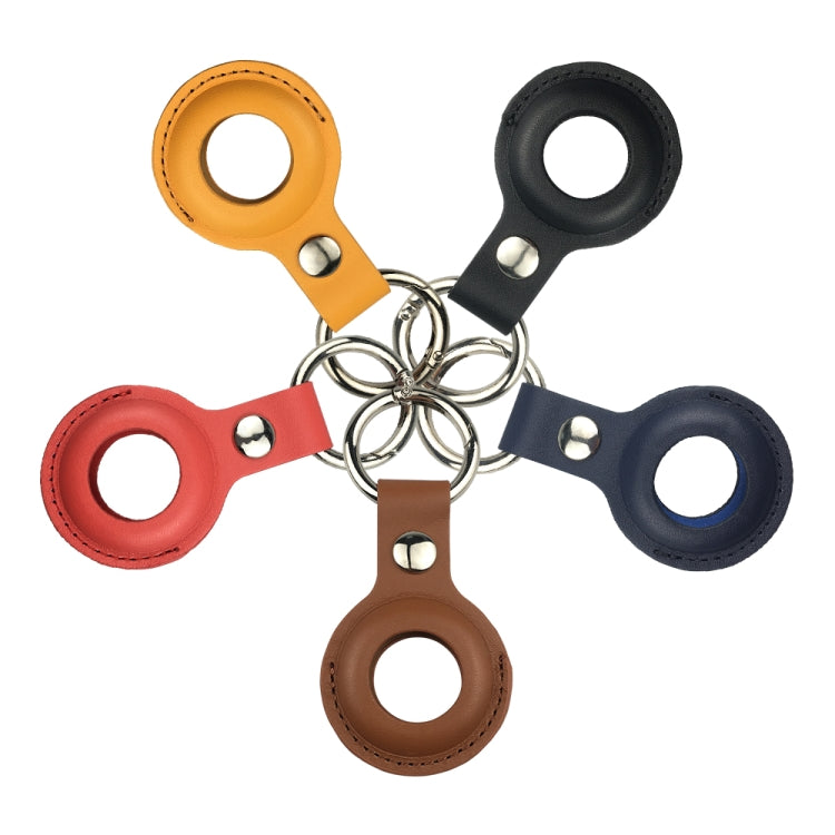 Étui de protection antichoc et anti-rayures en cuir avec porte-clés et boucle de suspension pour AirTag 2e génération / AirTag 1re génération