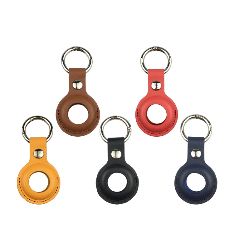 Étui de protection antichoc et anti-rayures en cuir avec porte-clés et boucle de suspension pour AirTag 2e génération / AirTag 1re génération