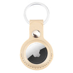 For AirTag 2nd Gen / AirTag 1st Gen Shockproof Anti-scratch Leather Protective Case Cover with Hang Loop Key Chain