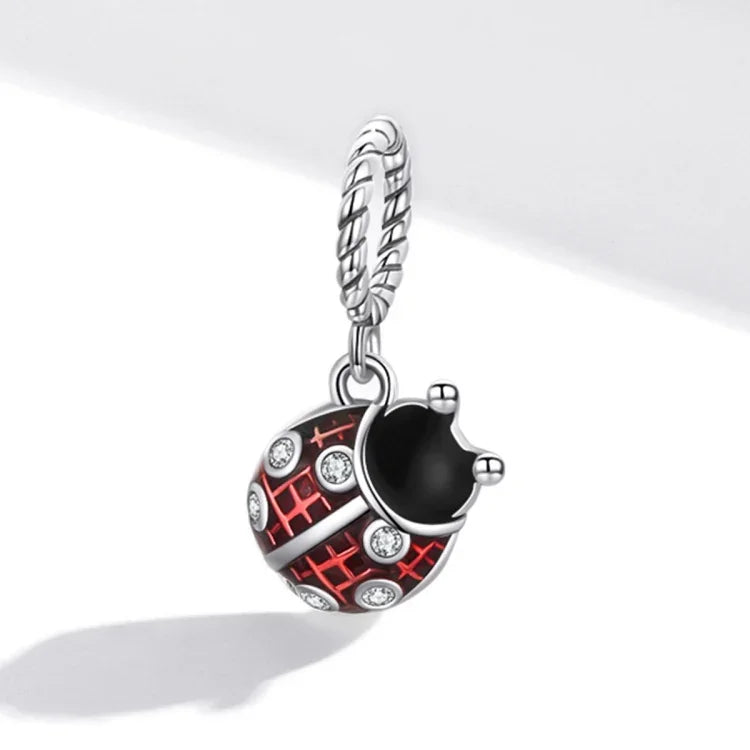 Pendentif Coccinelle en Argent Sterling S925, Accessoires de Collier Bracelet DIY, Pendentif Coccinelle