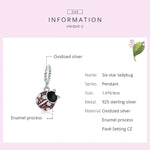 Pendentif Coccinelle en Argent Sterling S925, Accessoires de Collier Bracelet DIY, Pendentif Coccinelle