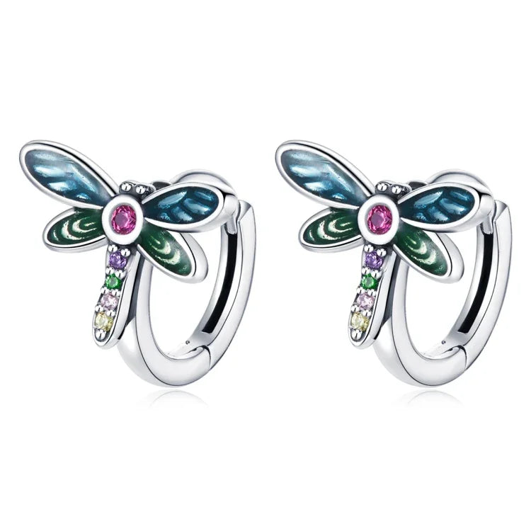 Boucles d'oreilles clous vintage libellule en argent sterling S925 pour femme, Libellule vintage