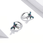 Boucles d'oreilles clous vintage libellule en argent sterling S925 pour femme, Libellule vintage