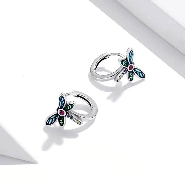 Boucles d'oreilles clous vintage libellule en argent sterling S925 pour femme, Libellule vintage
