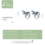 Boucles d'oreilles clous vintage libellule en argent sterling S925 pour femme, Libellule vintage