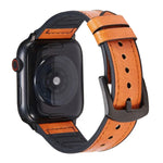 Crazy Horse Texture Leather Replacement Watchbands For Apple Watch Series, 7 45mm / 6 & SE & 5 & 4 44mm / 3 & 2 & 1 42mm, 7 41mm / 6 & SE & 5 & 4 40mm / 3 & 2 & 1 38mm