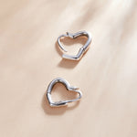 Boucles d'oreilles clous en argent sterling S925 en forme de cœur creux pour femme, Cœur creux (argent), Cœur creux (doré)
