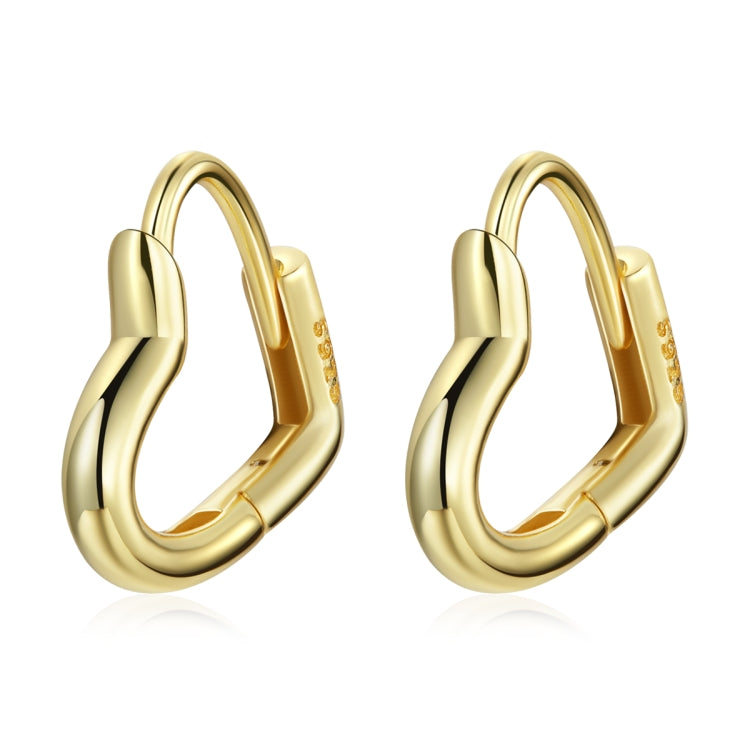 Boucles d'oreilles clous en argent sterling S925 en forme de cœur creux pour femme, Cœur creux (argent), Cœur creux (doré)