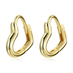 Boucles d'oreilles clous en argent sterling S925 en forme de cœur creux pour femme, Cœur creux (argent), Cœur creux (doré)