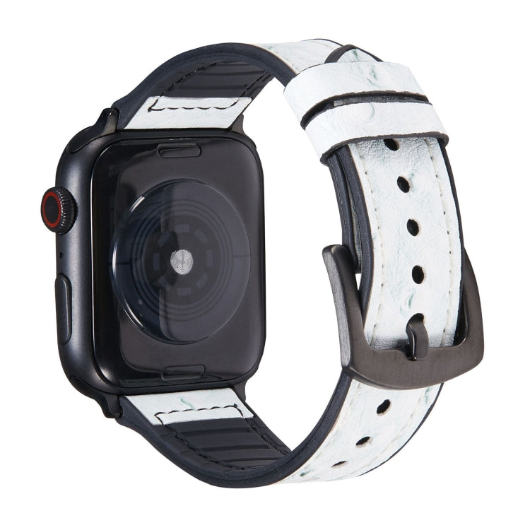 Bracelets de rechange en cuir texture autruche pour Apple Watch Series, 7 45mm / 6 & SE & 5 & 4 44mm / 3 & 2 & 1 42mm, 7 41mm / 6 & SE & 5 & 4 40mm / 3 & 2 & 1 38mm