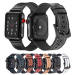 Bracelets de rechange en cuir texture autruche pour Apple Watch Series, 7 45mm / 6 & SE & 5 & 4 44mm / 3 & 2 & 1 42mm, 7 41mm / 6 & SE & 5 & 4 40mm / 3 & 2 & 1 38mm