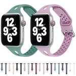 Bracelets de rechange en silicone pour Apple Watch Series, 7 45mm / 6 & SE & 5 & 4 44mm / 3 & 2 & 1 42mm, 7 41mm / 6 & SE & 5 & 4 40mm / 3 & 2 & 1 38mm