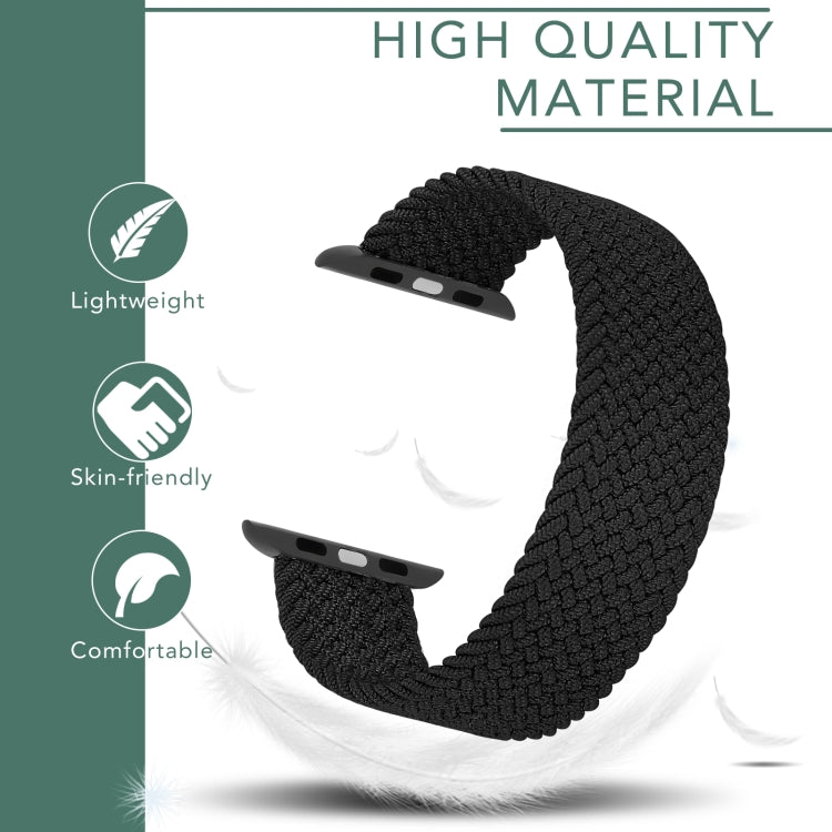 Bracelet de rechange en nylon tressé de couleur unie avec tête en métal pour Apple Watch Series 6 & SE & 5 & 4 40 mm / 3 & 2 & 1 38 mm, XS 128 mm, S 135 mm, M 145 mm