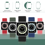 Bracelet de rechange en nylon tressé de couleur unie avec tête en métal pour Apple Watch Series 6 & SE & 5 & 4 40 mm / 3 & 2 & 1 38 mm, XS 128 mm, S 135 mm, M 145 mm