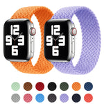 Bracelet de rechange en nylon tressé de couleur unie avec tête en métal pour Apple Watch Series 6 & SE & 5 & 4 40 mm / 3 & 2 & 1 38 mm, XS 128 mm, S 135 mm, M 145 mm