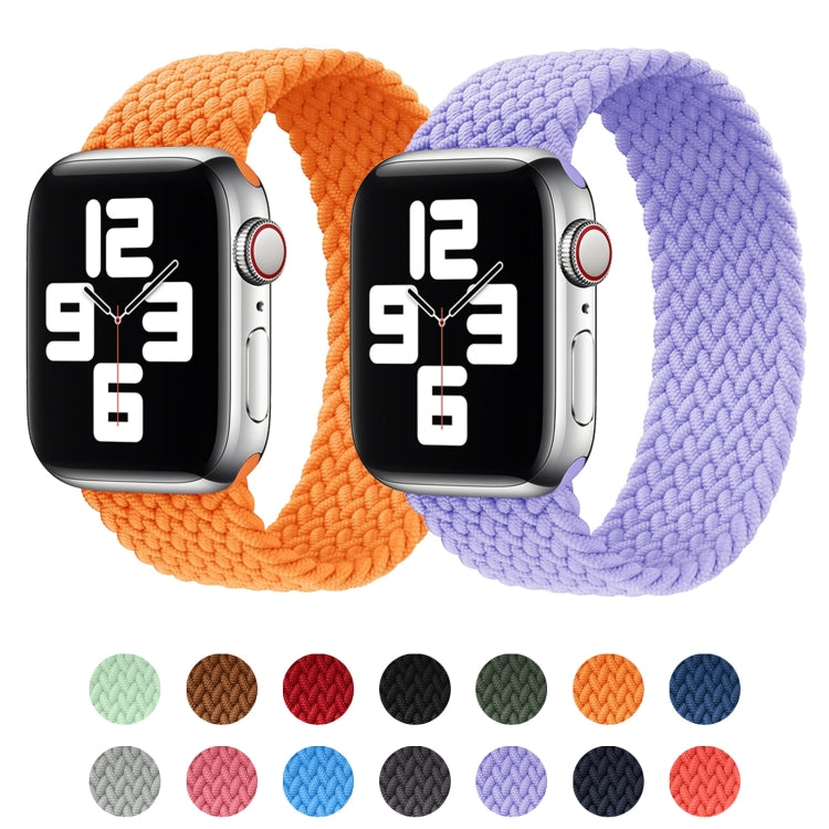 Bracelet de rechange en nylon tressé de couleur unie avec tête en métal pour Apple Watch Series 6 & SE & 5 & 4 40 mm / 3 & 2 & 1 38 mm, XS 128 mm, S 135 mm, M 145 mm