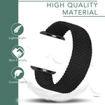 Bracelet de rechange en nylon tressé de couleur unie avec tête en métal pour Apple Watch Series 6 & SE & 5 & 4 44mm / 3 & 2 & 1 42mm, XS 135mm, S 145mm, M 155mm