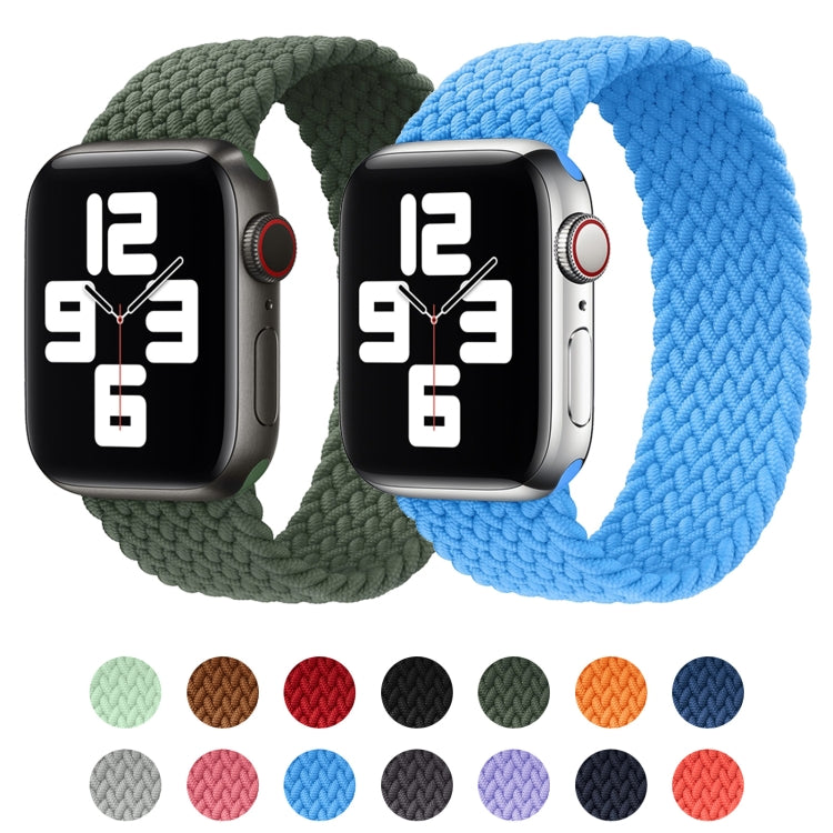Bracelet de rechange en nylon tressé de couleur unie avec tête en métal pour Apple Watch Series 6 & SE & 5 & 4 44mm / 3 & 2 & 1 42mm, XS 135mm, S 145mm, M 155mm