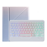 B011S Étui en cuir avec clavier Bluetooth rétroéclairé détachable, support triangulaire et fente pour stylo, pour iPad 9.7 2018 & 2017 / Pro 9.7 / Air 2, pour iPad 10.2 2020 & 2019 / Pro 10.5 pouces / Air 3 10.5 pouces