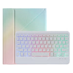 B011S Étui en cuir avec clavier Bluetooth rétroéclairé détachable, support triangulaire et fente pour stylo, pour iPad 9.7 2018 & 2017 / Pro 9.7 / Air 2, pour iPad 10.2 2020 & 2019 / Pro 10.5 pouces / Air 3 10.5 pouces
